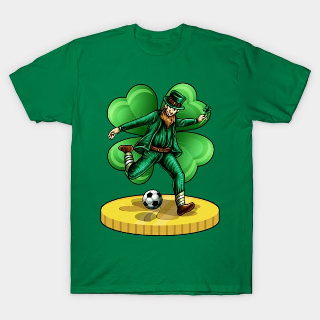 Soccer Leprechaun Irish St Patricks Day T-Shirt by E